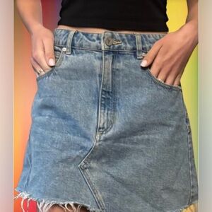 Abrand Jeans Asymmetrical Denim Skirt - Blue